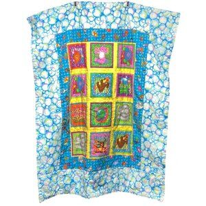 Baby Quilt With Animal & Noahs Ark Panels "Jesus Loves Me" Embroidered